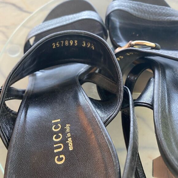 GUCCI Black Leather Heel with Bamboo Detail- Size 9.5 - Picture 12 of 15